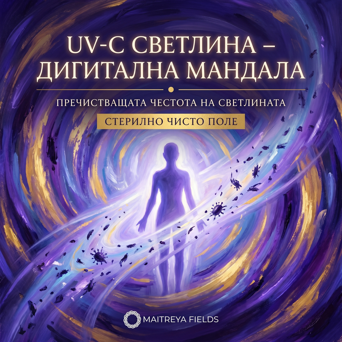 UV-C светлина — дигитална мандала — българска корица